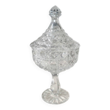 Large lead crystal candy dish/Drageoir. Tritschler Winterhalder. Dome shape, faceted patterns. Dim 30 x 15 cm