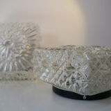 Glass ceiling lamp pair