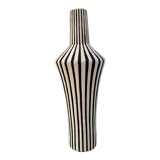 Graphic ceramic vase with black and white stripes