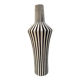 Graphic ceramic vase with black and white stripes