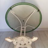 Table de jardin en tôle et pied en fonte