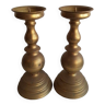 Paire de chandelier ou pique cierges en laiton anciens