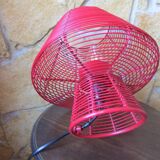 Trendy table lamp, industrial style, wire covered in red