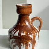 Small white and brown vase or pitcher West Germany H:15cm D:10.5cm