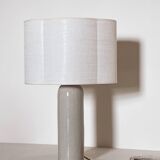 Stoneware lamp and ecru linen lampshade