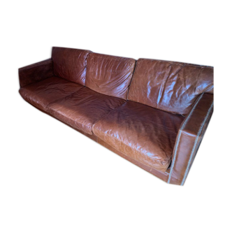 Large veted leather Dandy sofa