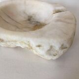 Ashtray in white marble rough stone