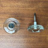 Mid-century modern glass and metal door handle from the space age, Germany, 1960s.