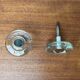 Mid-century modern glass and metal door handle from the space age, Germany, 1960s.