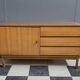 wood sideboard 3 drawers 1 door 1970s