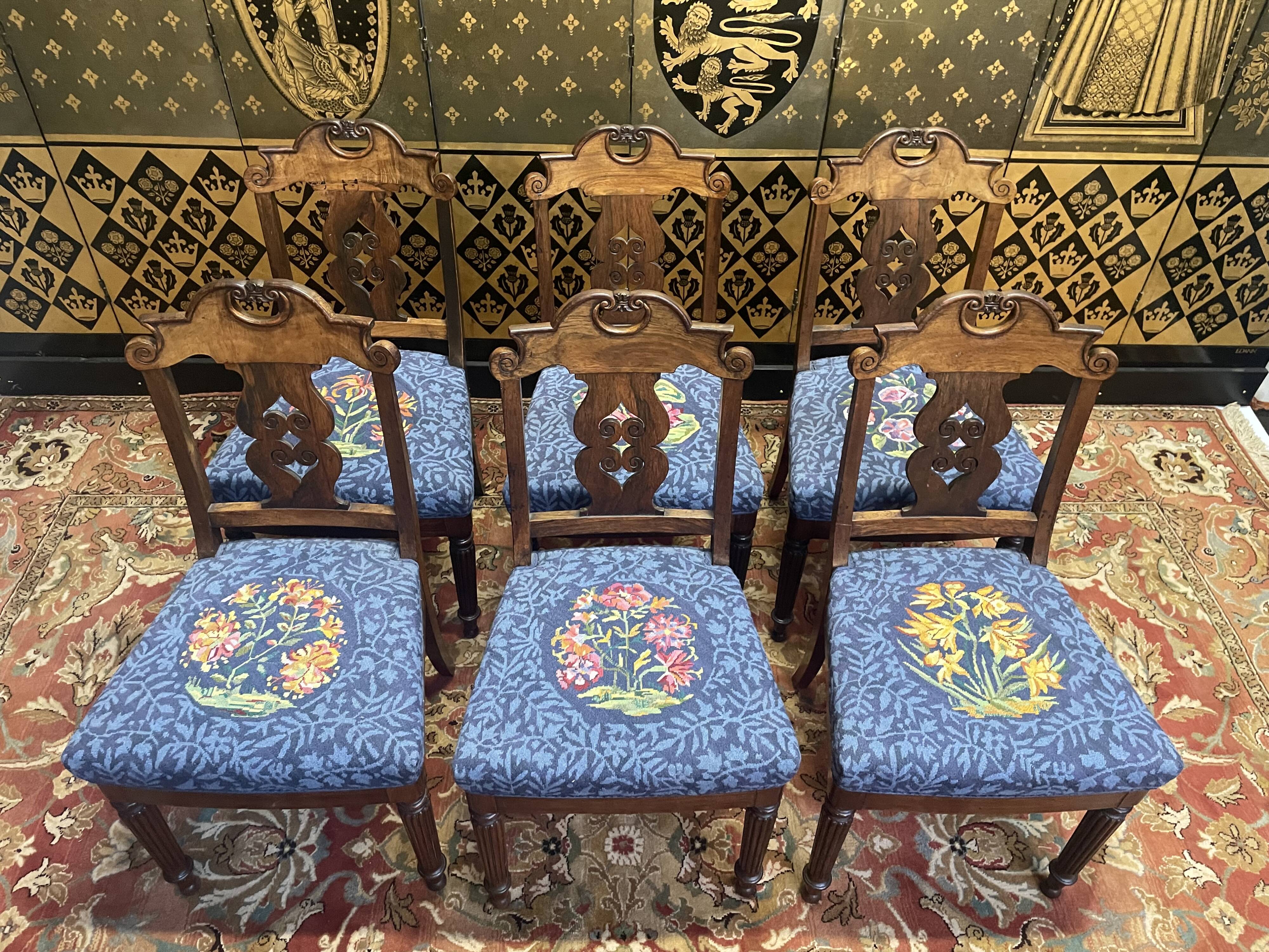 Set of 6 English chairs - Victorian