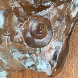 Frosted glass bowl with snail patterns, 1960s.