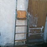 Stool vintage iron and wood electricians