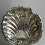 Silver-plated metal shell-shaped butter dish