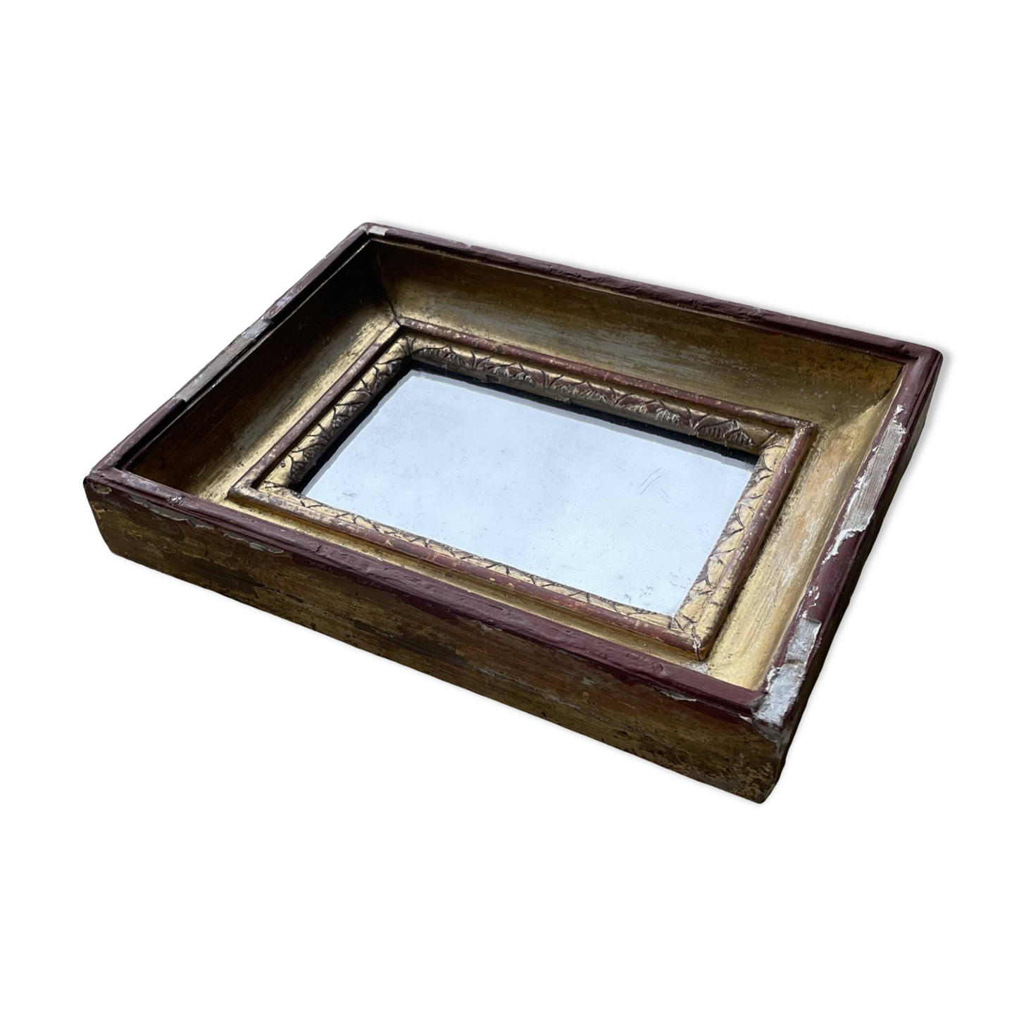 Small antique gold mirror 16x23cm
