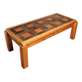 1970s coffee table in elm and schist