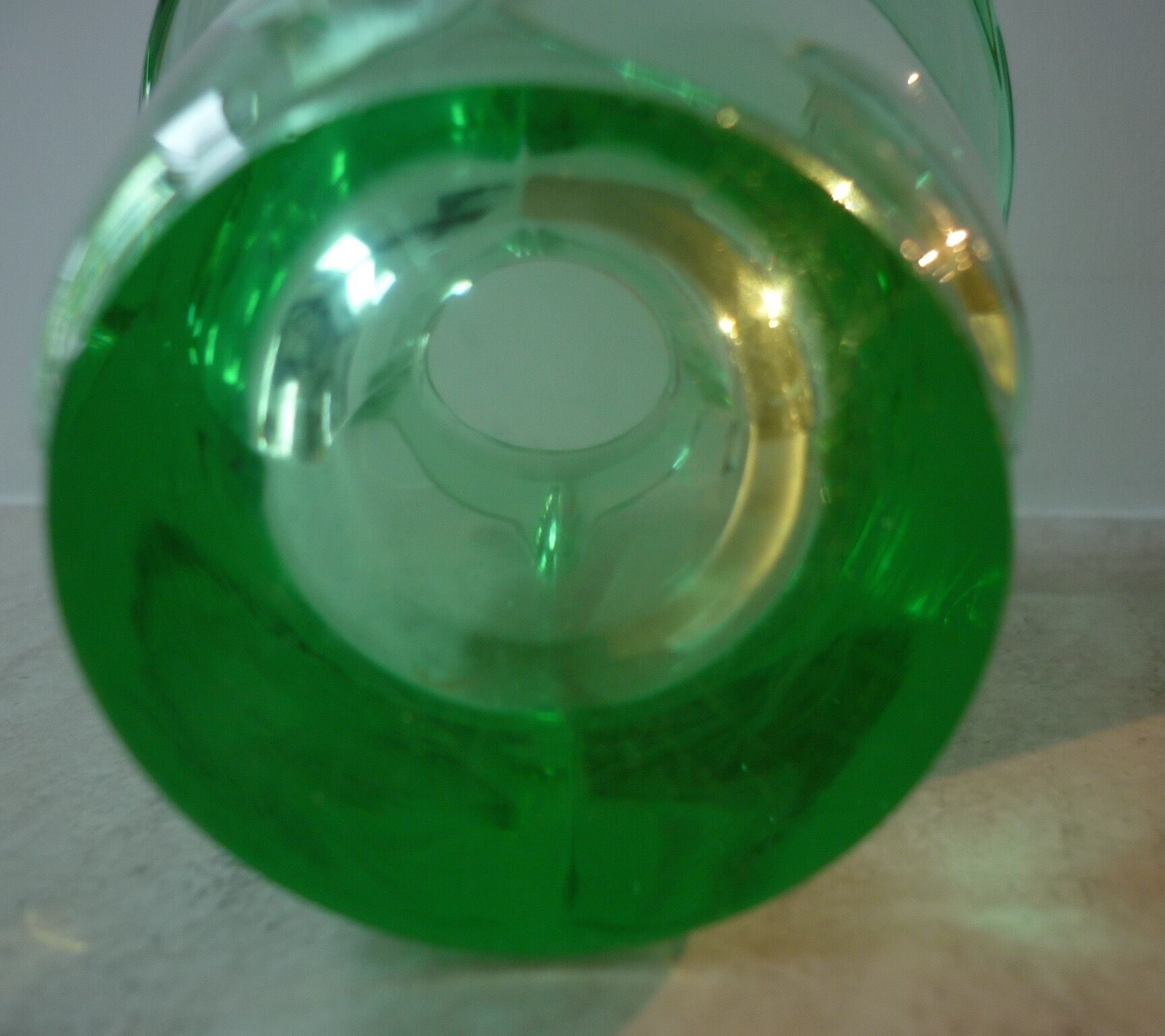 Green crystal vase from the 50s