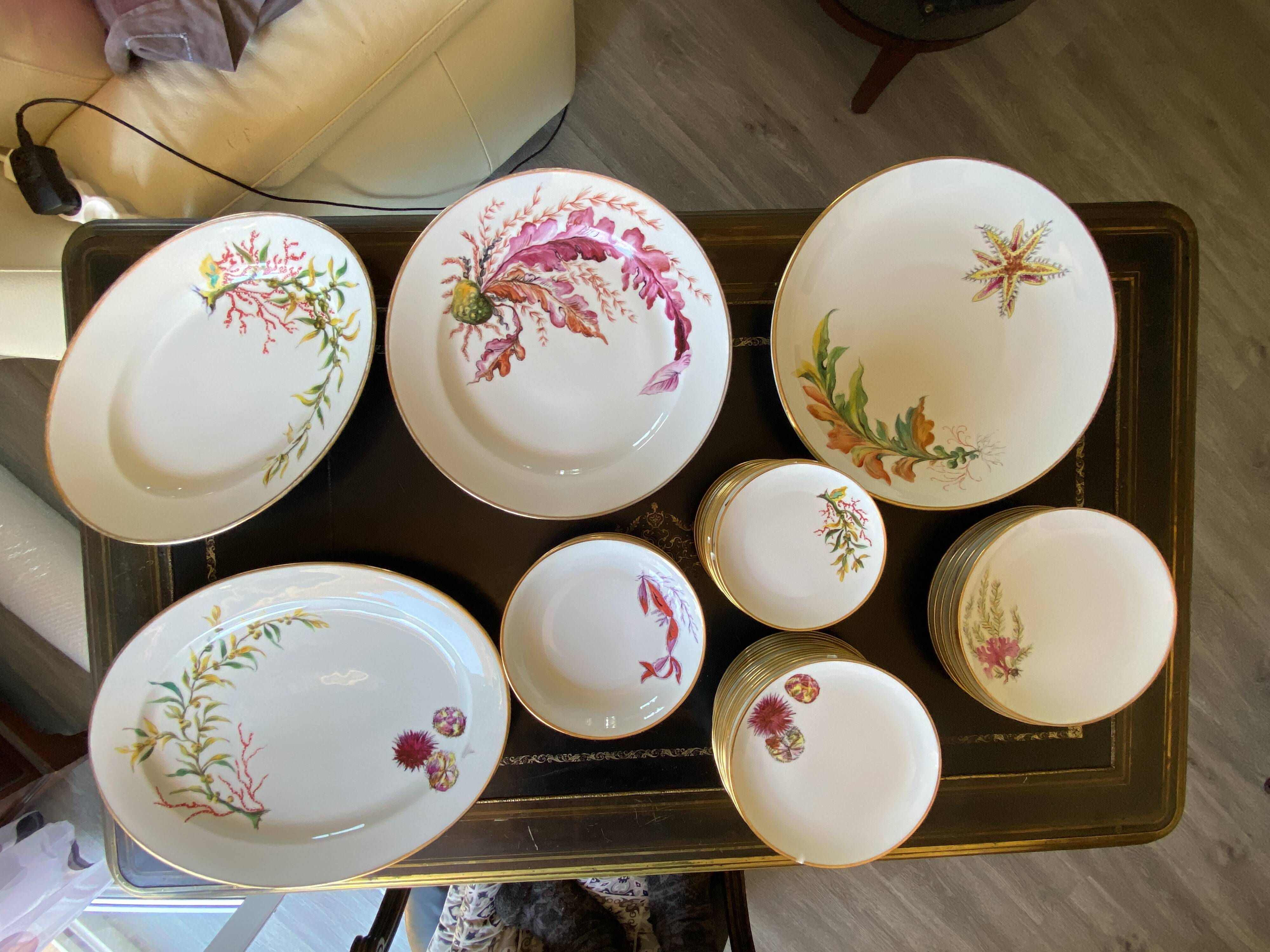 Service de table "Grand Large" Le Tallec Paris – Porcelaine peinte main