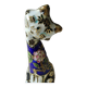 Chinese cat figurine in bronze / brass enamel cloisonné. floral motifs, gold inclusions