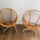 Paire de fauteuils en rotin