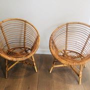 Pair of rattan armchairs
