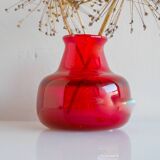 Scandinavian Mid-Century Modern Red Glass Vase by Erik Höglund
