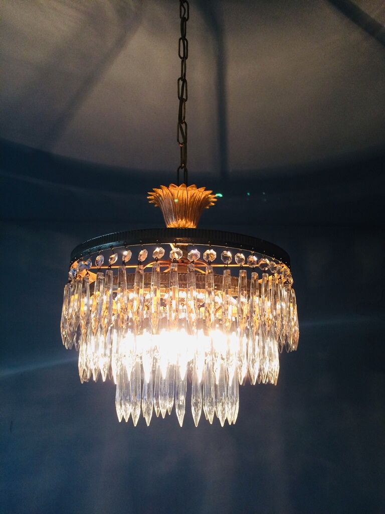 Waterfall Chandelier 60s Hollywood Regency