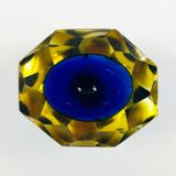 Bol Sommerso en verre de Murano à facettes en diamant par Alessandro Mandruzzato, Italie, années 1970