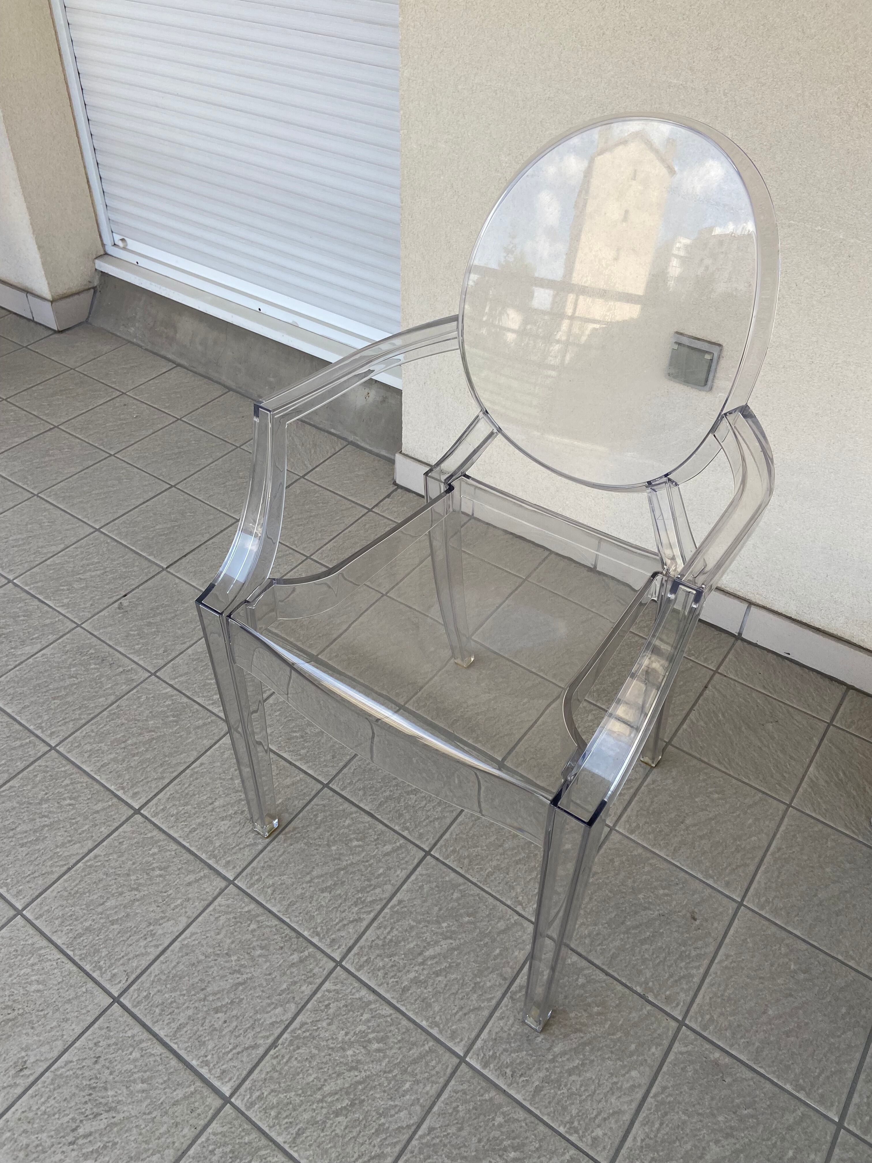 Lot 2 crystal armchairs Louis Ghost Kartell - Philippe Starck