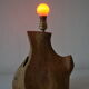 Modernist brutalist lamp free form years 60 olive wood
