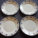 Suite of 4 plates made of Lunéville earthenware