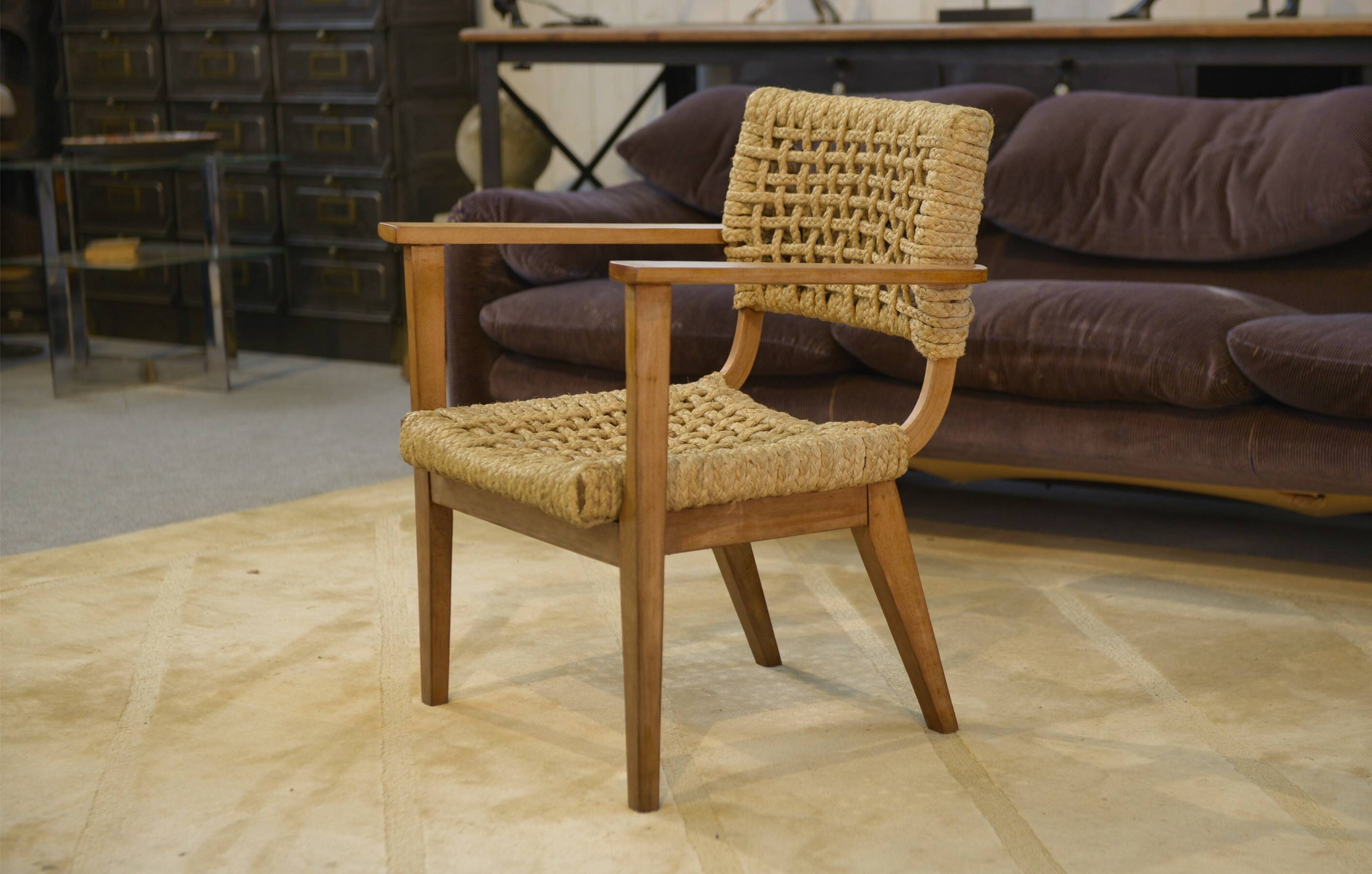 Armchair by Adrien Audoux and Frida Minet for Vibo Vesoul 1940s