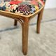 Set of 4 Rausch Rattan Curved Rattan Chairs - Floral Velvet Seats