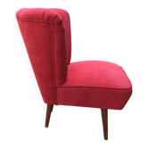 Chaise cocktail pourpre en tissu et hêtre massif, style Mid-Century années 1950