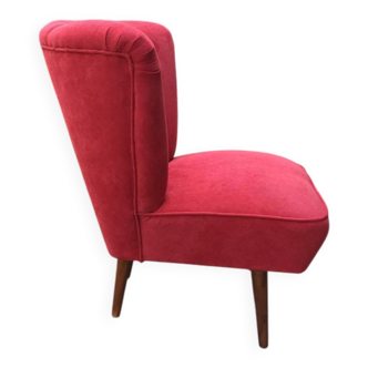 Purple cocktail chair in fabric and solid beech, Mid-Century style from the 1950s.