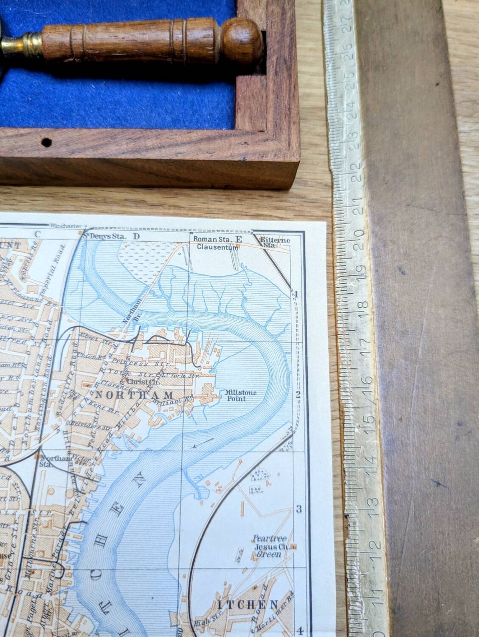 Southampton, England, original map printed in 1913.
