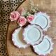 Set of 4 vintage flat plates in Limoges porcelain