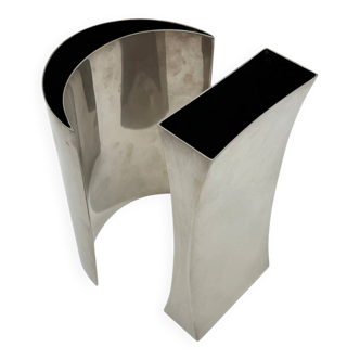 Pair of sculptural aluminium vases, 1980s
