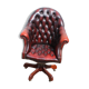 Oxblood leather bucket chair revolving