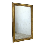 19th century mercury mirror with wooden frame and gilded stucco