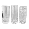 Trio de verres long drinks Hollywood Regency