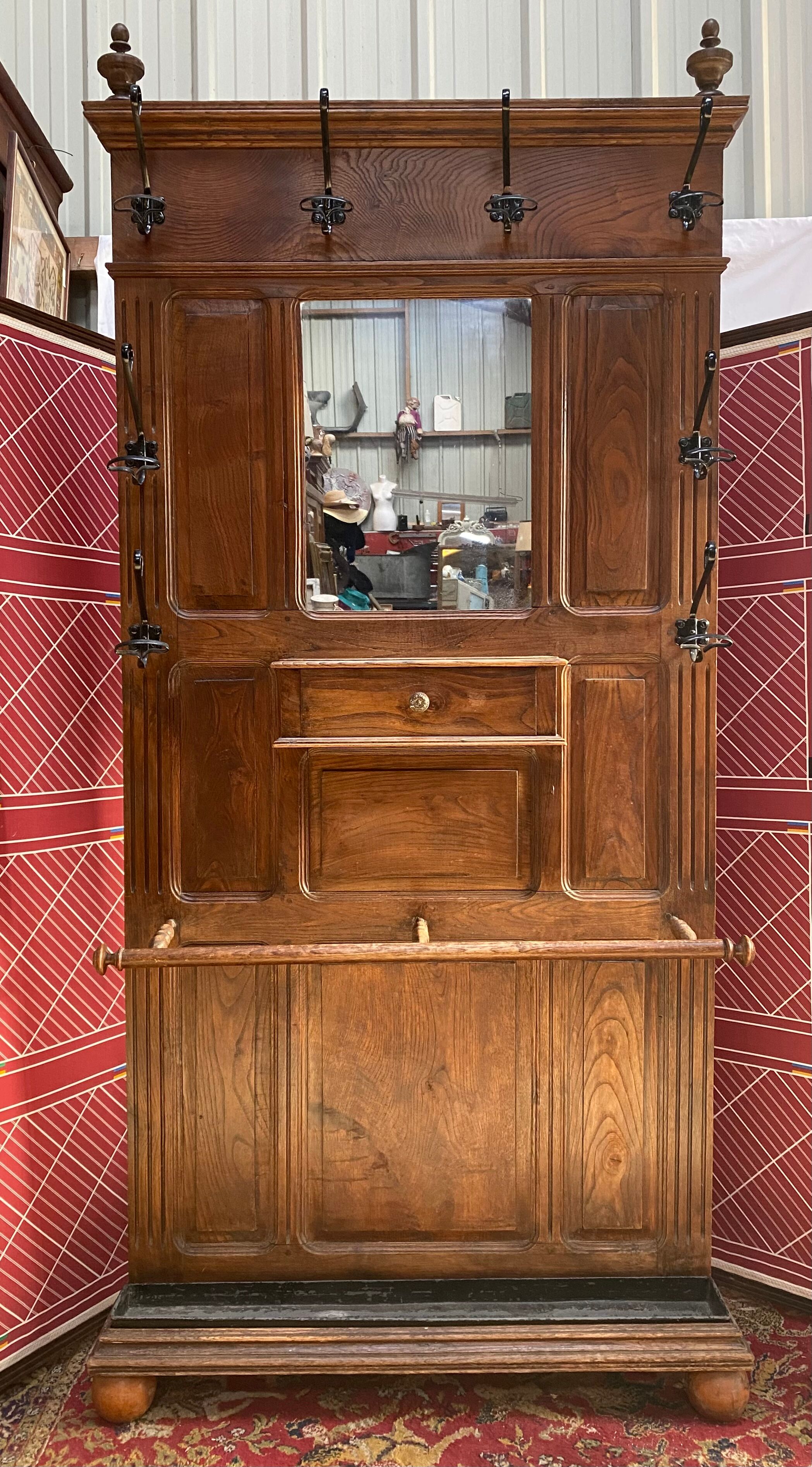 Old entrance cloakroom solid wood