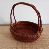 Japanese woven bamboo basket. Ikebana.