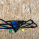 Black metal wood coat rack with vintage mirror