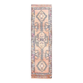Tapis de couloir vintage en laine orange douce, 3 x 11, style turc, 87 x 342 cm