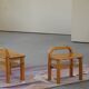 Pair of Mid Century Brutalist Night Stands in Solid Pine, 1970s, Made in Sweden