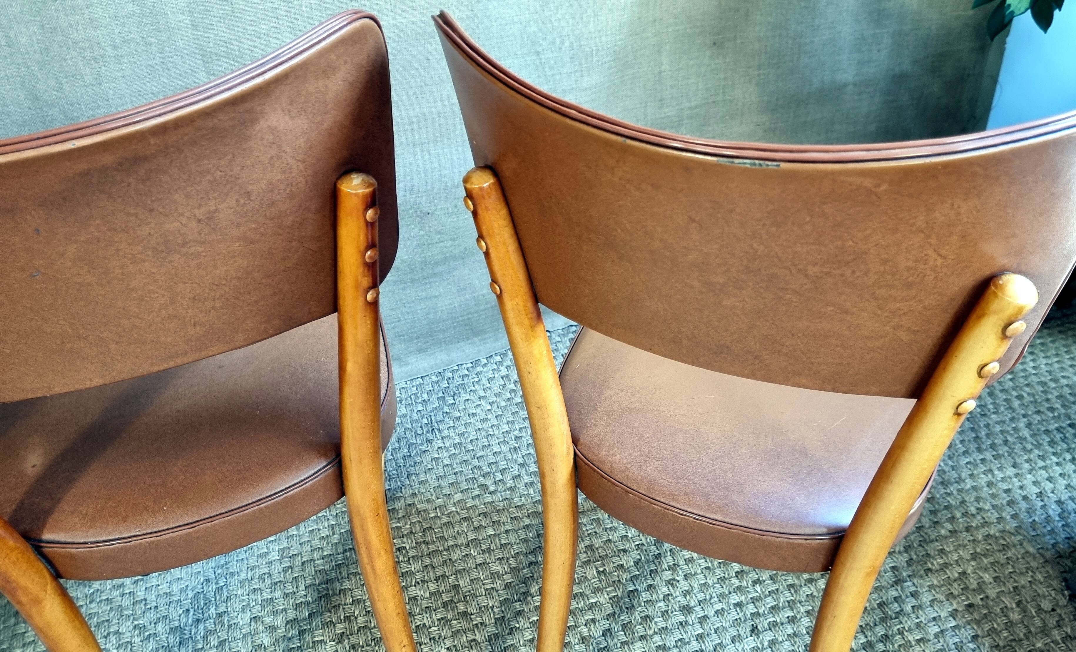 4 Baumann chairs n°267 50s