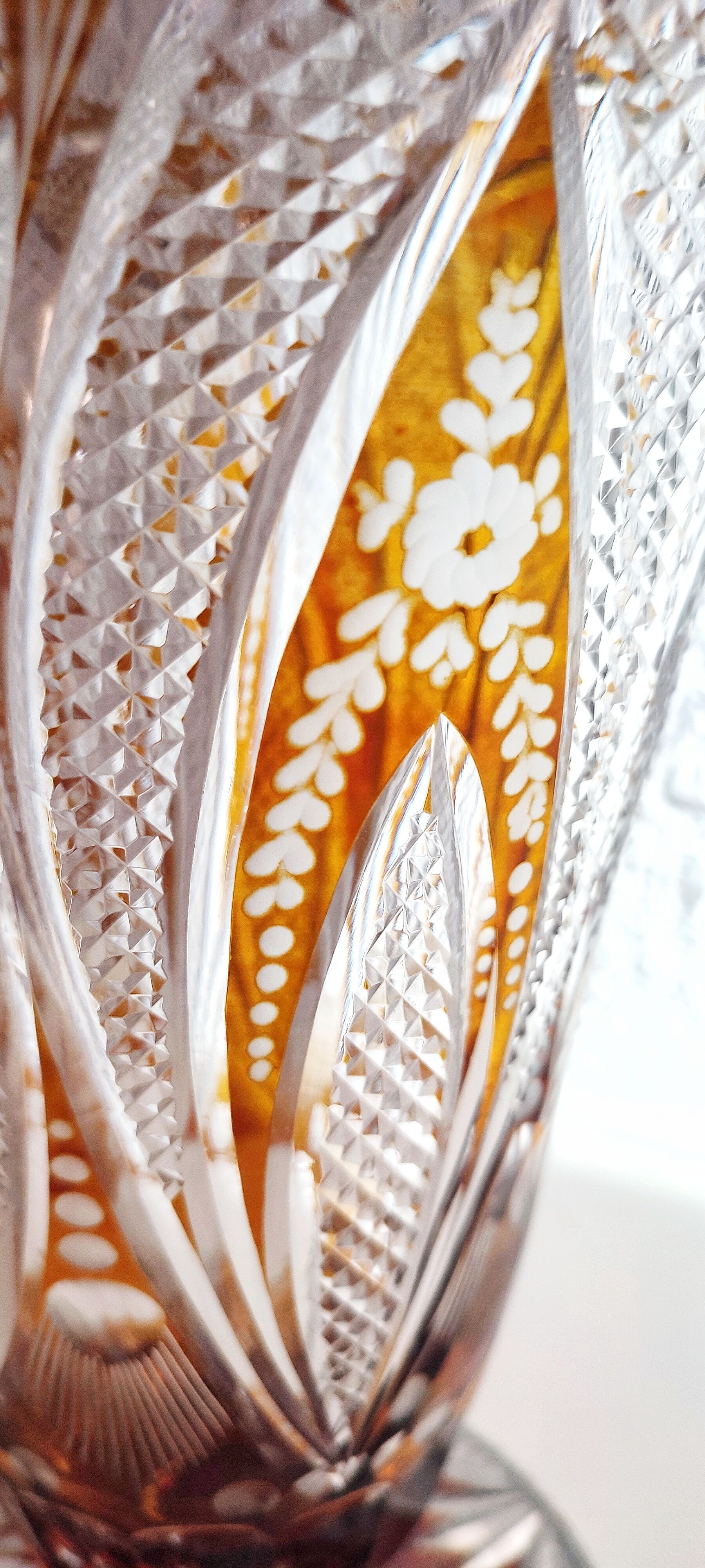 Bohemian glass vase. Czech Republic 1980s.