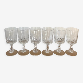 Service of red wine glasses - cristal d'arques - Louvre model