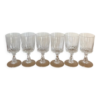 Service of red wine glasses - cristal d'arques - Louvre model